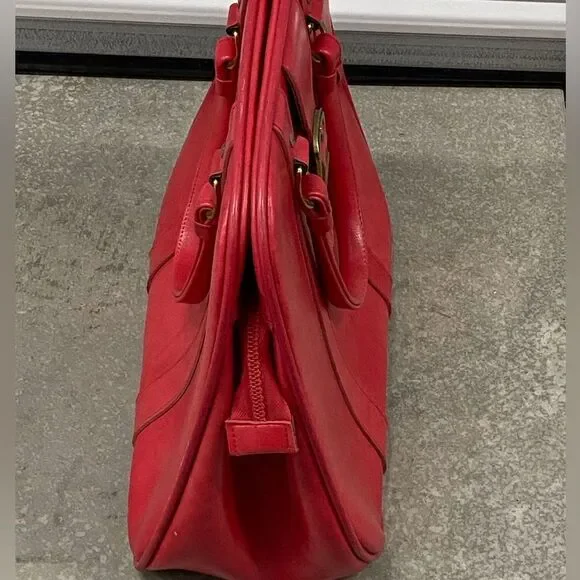 VTG,Talon Travel Elegant Red Leather Satchel Unisex Bag